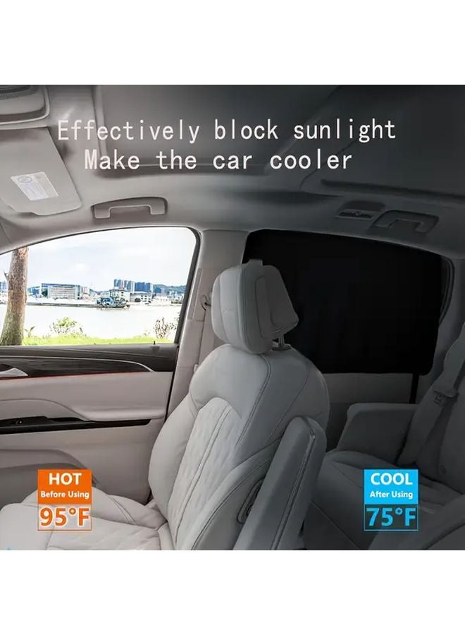 Magnetic Car Sunshade Set 2pc Front And 2pc Rear Window Sun Protection - Image 1